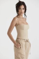 House of CB одећу 68JT46 аудетте камил структурирани корзет - Image 7