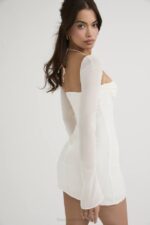House of CB одећу 68JT482 бабидолл мини хаљина од шифона од слоноваче - Image 15