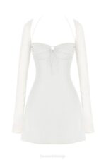 House of CB одећу 68JT482 бабидолл мини хаљина од шифона од слоноваче - Image 7