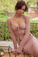 House of CB одећу 68JT485 Опхелиа блусх цутоут миди хаљина - Image 15