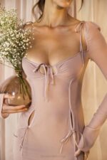 House of CB одећу 68JT485 Опхелиа блусх цутоут миди хаљина - Image 4
