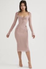 House of CB одећу 68JT485 Опхелиа блусх цутоут миди хаљина - Image 9