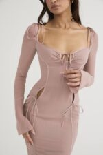 House of CB одећу 68JT485 Опхелиа блусх цутоут миди хаљина - Image 10