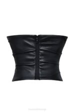 House of CB одећу 68JT4 саффира црни корзет од веганске коже - Image 5
