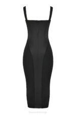 House of CB одећу 68JT500 Ариелле црна миди хаљина са корзетом - Image 6