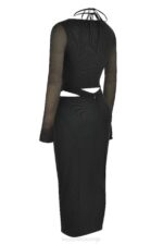House of CB одећу 68JT512 марина црна миди хаљина - Image 4