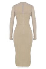 House of CB одећу 68JT528 беатрице беж корсет миди хаљина - Image 4