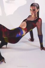 House of CB одећу 68JT532 марина штампана миди хаљина - Image 16