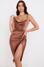 House of CB одећу 68JT535 рева тоффее сатенска балконска корсет хаљина - Image 9