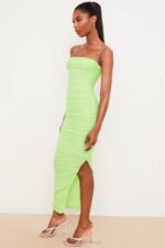 House of CB одећу 68JT544 форнарина лајм органза мрежаста макси хаљина - Image 10