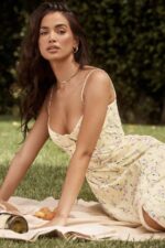 House of CB одећу 68JT552 аннабелла лемон цветна миди хаљина за сунце - Image 10
