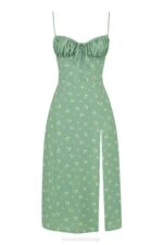 House of CB одећу 68JT557 царина миди хаљина са цветним цветним грудима - Image 5