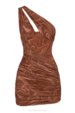 House of CB одећу 68JT567 цлементине свирл принт мини хаљина - Image 4