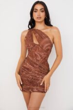 House of CB одећу 68JT567 цлементине свирл принт мини хаљина - Image 8