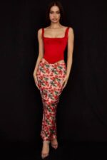 House of CB одећу 68JT62 рафа сцарлет сатенски парангал корзет - Image 9