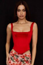House of CB одећу 68JT62 рафа сцарлет сатенски парангал корзет - Image 10