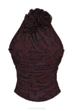 House of CB одећу 68JT661 кира какао халтер топ - Image 12