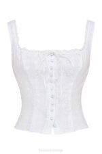 House of CB одећу 68JT676 јуана вхите бродерие англаисе топ - Image 5