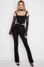 House of CB одећу 68JT71 паулина црни корзет са високим вратом - Image 7