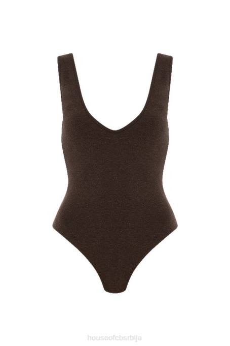 House of CB одећу 68JT770 кариса браон боди с в-изрезом - Image 7