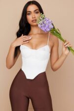 House of CB одећу 68JT83 емилиана бела скупљени корзет - Image 7