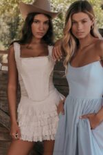 House of CB одећу 68JT854 фифи бела слојевита мини сукња - Image 13