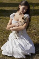 House of CB одећу 68JT862 цора бела скупљена миди сукња - Image 2