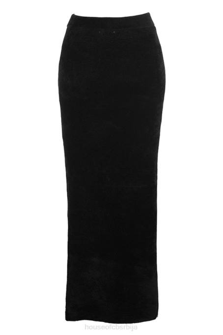 House of CB одећу 68JT879 рене црна макси сукња од женила - Image 5