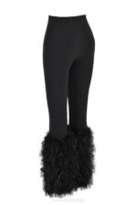 House of CB одећу 68JT888 ницолетте црне резане панталоне - Image 5