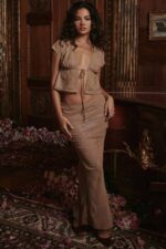 House of CB одећу 68JT890 диана схиммер цафе ау лаит биас маки сукња