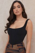House of CB одећу 68JT94 нинетта црни мрежасти корзет
