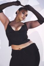 House of CB одећу 68JT956 ава црне преклопне предње панталоне - Image 4