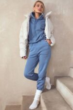 House of CB одећу 68JT977 панталоне за трчање од небо азурног флиса - Image 2