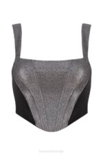 House of CB одећу 68JT97 ханнах сребрни скраћени горњи део корзета - Image 10