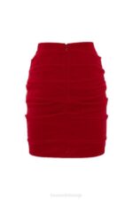 House of CB одећу 68JT985 росита мини сукња од црвеног тила - Image 7