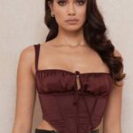 House of CB одећу 68JT98 бетси суво грожђе сатенски ошишан корзет