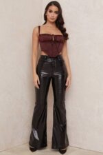 House of CB одећу 68JT98 бетси суво грожђе сатенски ошишан корзет - Image 9