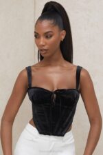 House of CB одећу 68JT99 ааила горњи део корзета у облику црног сомота - Image 16