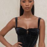 House of CB одећу 68JT99 ааила горњи део корзета у облику црног сомота