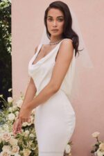 House of CB венчања 68JT1162 одетте свадбена хаљина са драпираним леђима од слоноваче - ограничено издање - Image 14