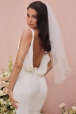 House of CB венчања 68JT1162 одетте свадбена хаљина са драпираним леђима од слоноваче - ограничено издање - Image 15