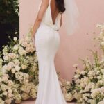 House of CB венчања 68JT1162 одетте свадбена хаљина са драпираним леђима од слоноваче - ограничено издање