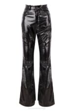 House of CB одећу 68JT1012 сигурне црне веганске кожне панталоне високог струка - Image 5