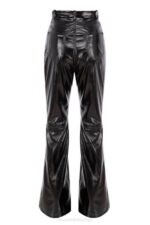 House of CB одећу 68JT1012 сигурне црне веганске кожне панталоне високог струка - Image 7