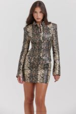House of CB одећу 68JT1028 вани јакна са змијским принтом - Image 7