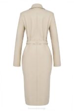 House of CB одећу 68JT1030 ариел беж вегански кожни капут - Image 4