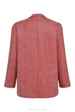 House of CB одећу 68JT1031 киера топли розе вегански кожни блејзер - Image 5