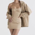 House of CB одећу 68JT1042 цами таупе велика јакна