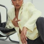 House of CB одећу 68JT1050 мистресс роцкс беатинг хеарт лимун лого брендирани блејзер
