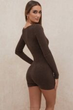 House of CB одећу 68JT1059 киана чоколада пухасто плетено одело за игру - Image 14